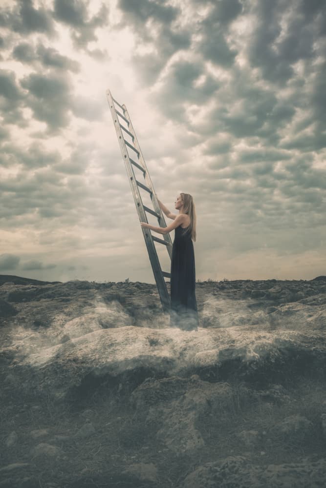 Ladder To The Sky by Sharon Levy — canvas wall art