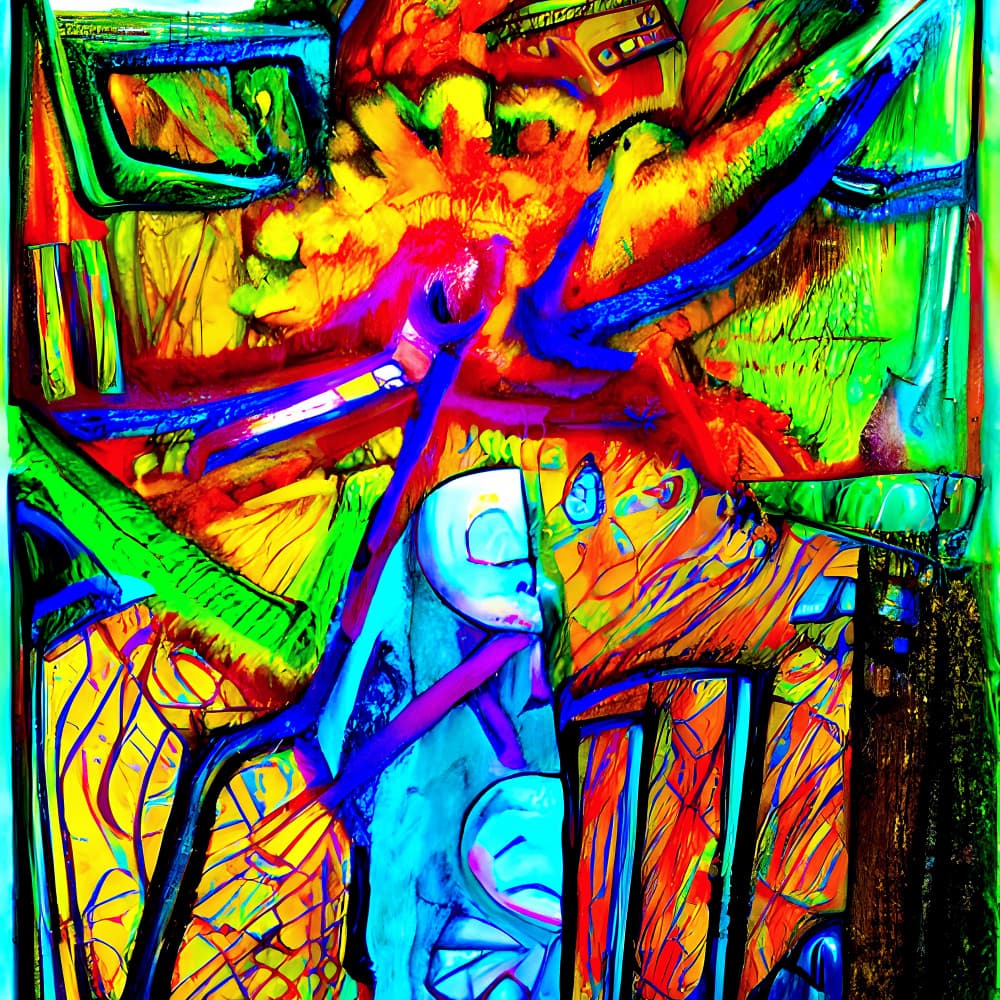 Vibrant Abstract Explosion by mnemonixART — canvas wall art
