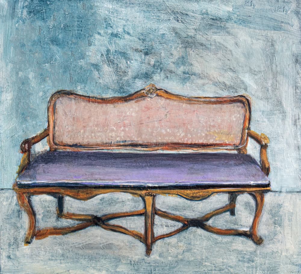 Elegant Purple Settee by Claire Lerner — canvas wall art