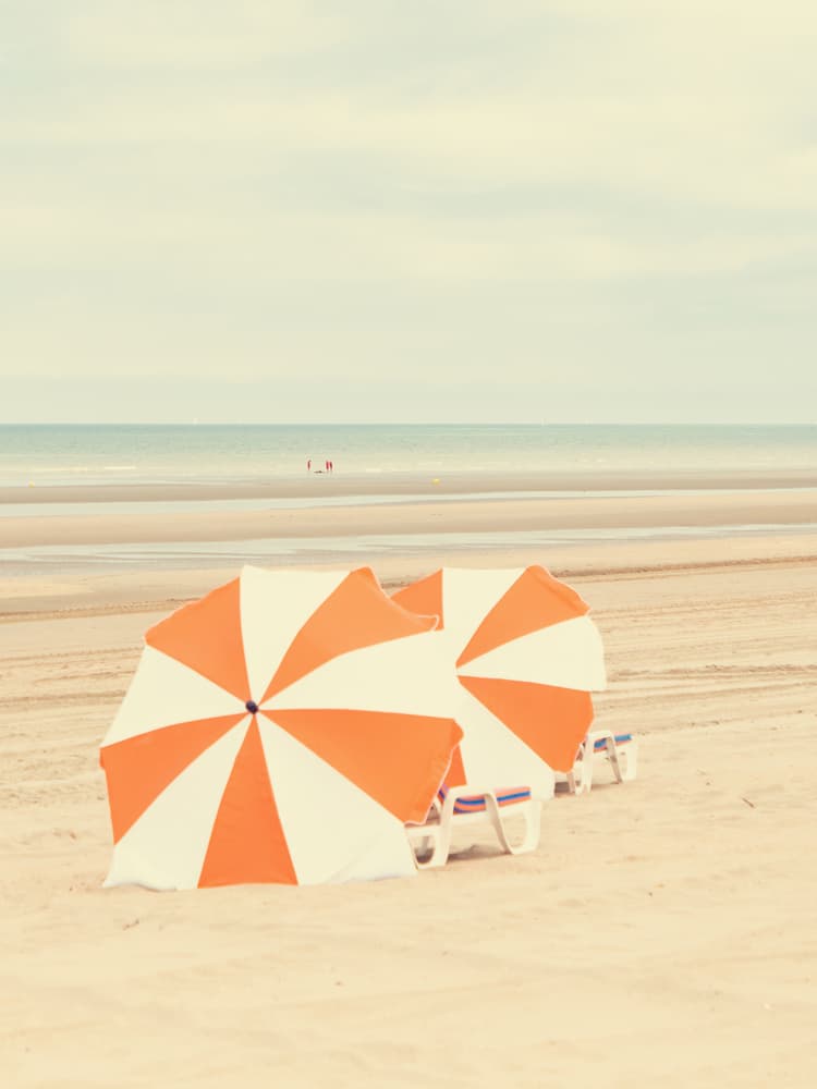 Pastel Beach Umbrellas by Massimo Della Latta — canvas wall art