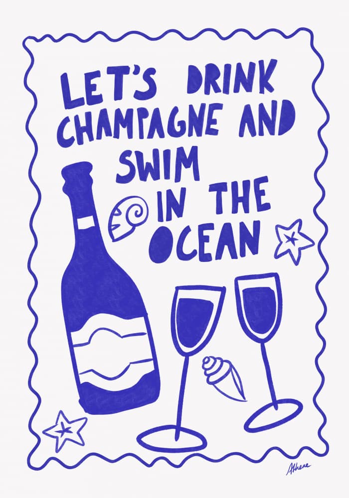 Champagne by the Ocean by Athene Fritsch — canvas wall art