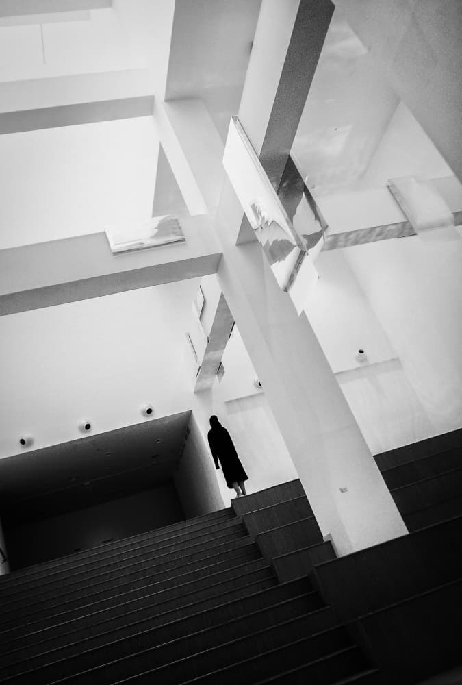 Geometric Staircase Figure by Mi Young Choi — canvas wall art