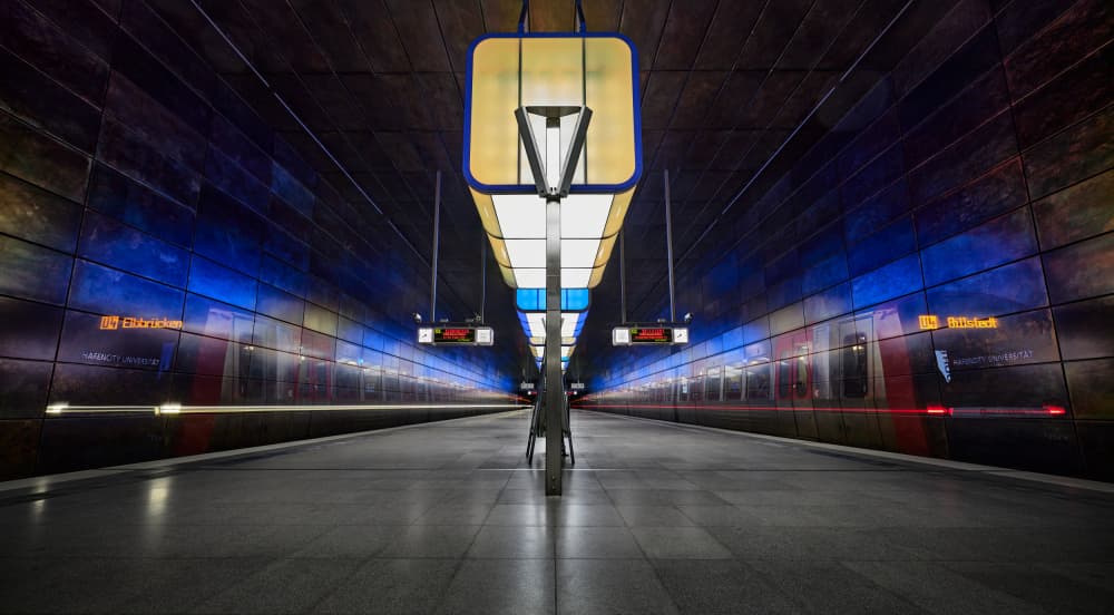 Vibrant Underground Station by Peter Schade — canvas wall art