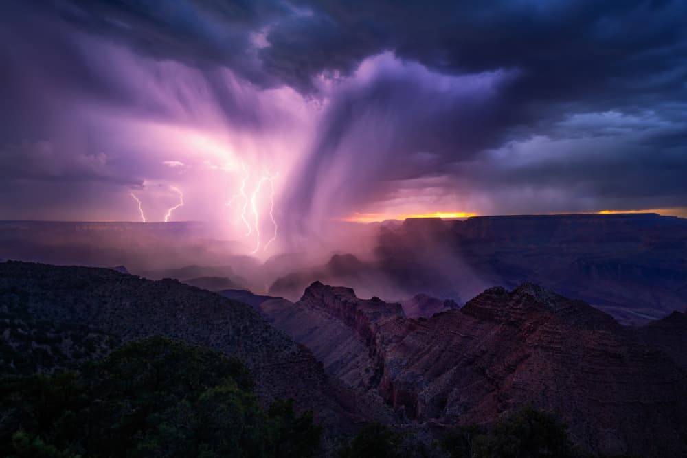 Dramatic Canyon Lightning by Chao Feng 天馬 — canvas wall art