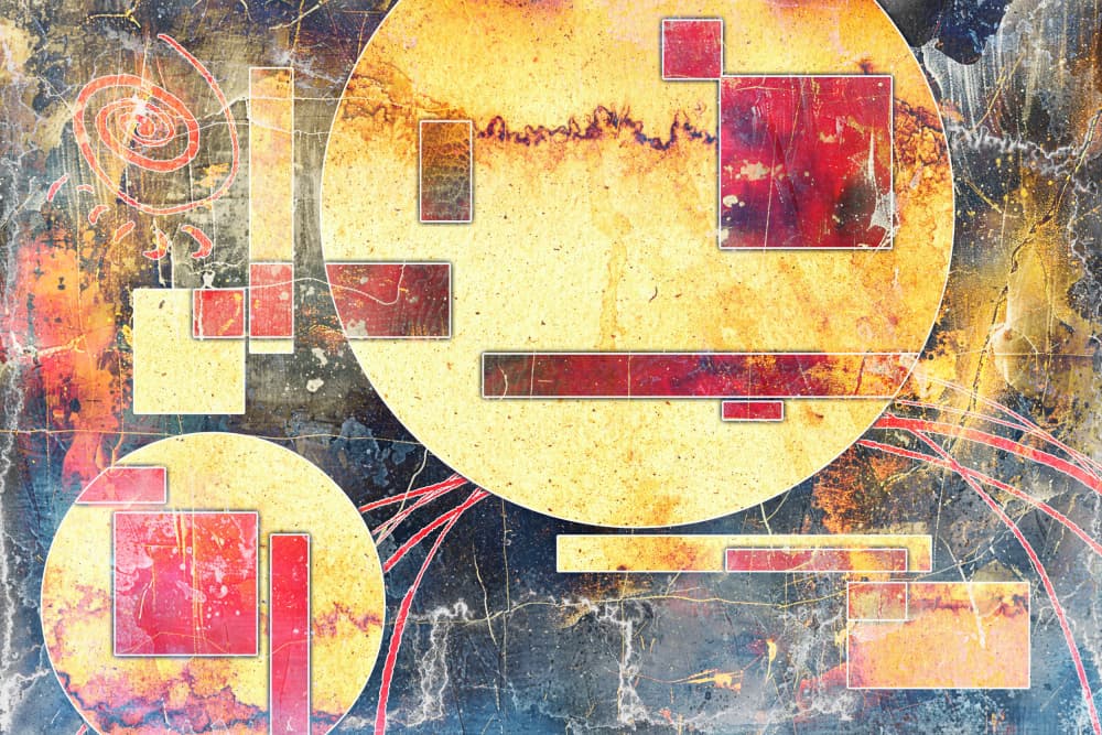 Distressed Geometric Abstract by Rafal Kulik — canvas wall art