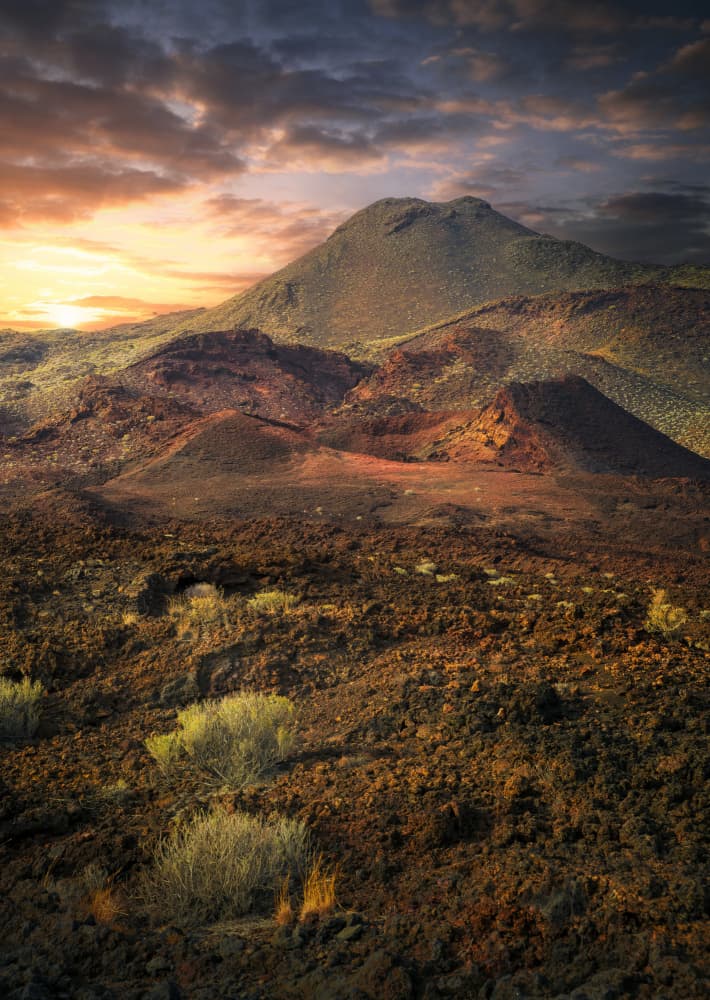 Volcanic Sunset Landscape by joanaduenas — canvas wall art