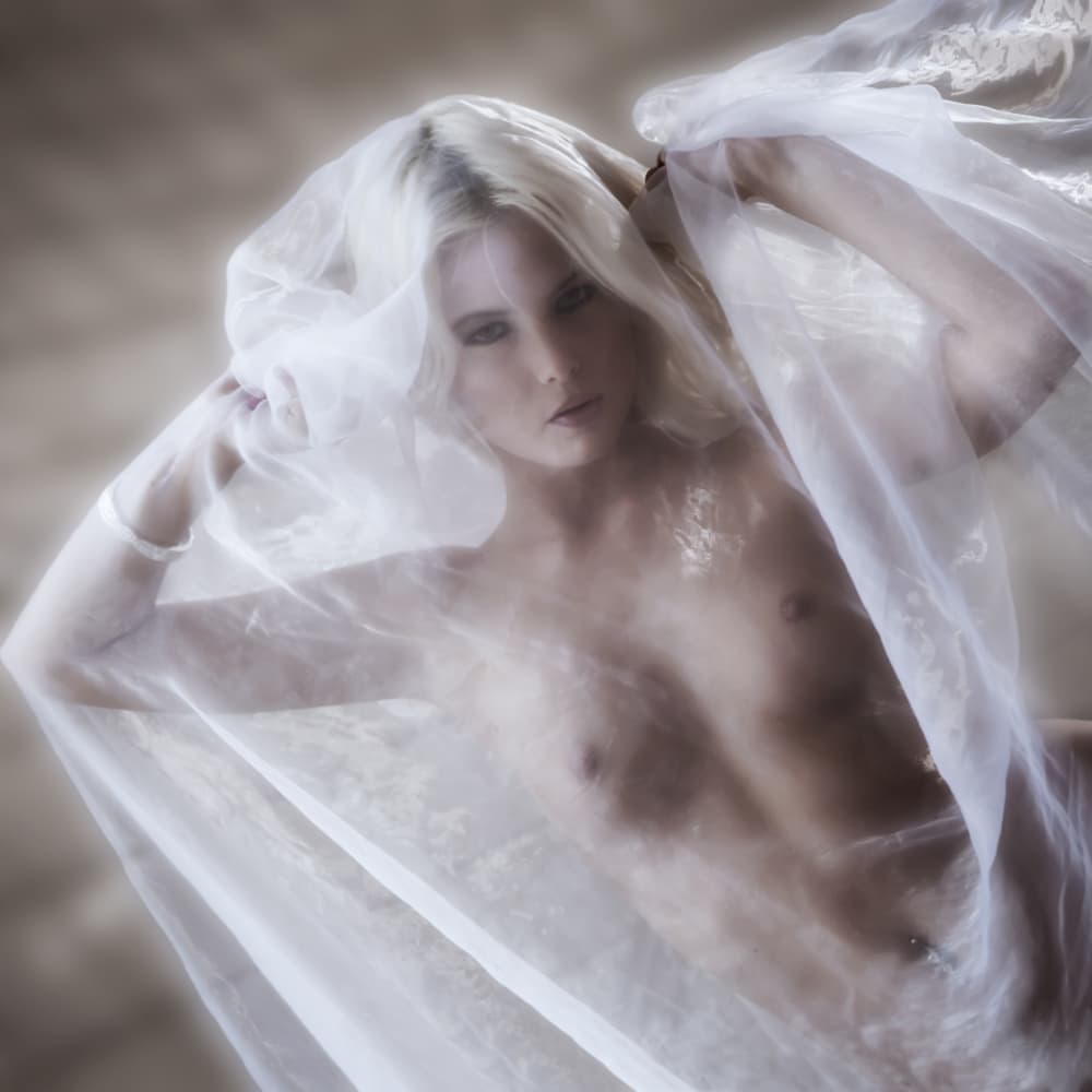 Ethereal Veiled Beauty by Angéla Vicedomini — canvas wall art