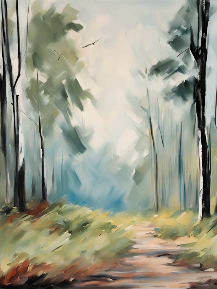Misty Forest Path by Ohkimiko — canvas wall art