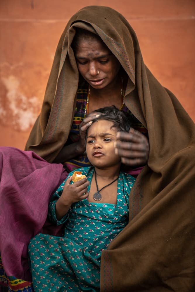 Pensive Mother and Child by Corinne Spector — canvas wall art