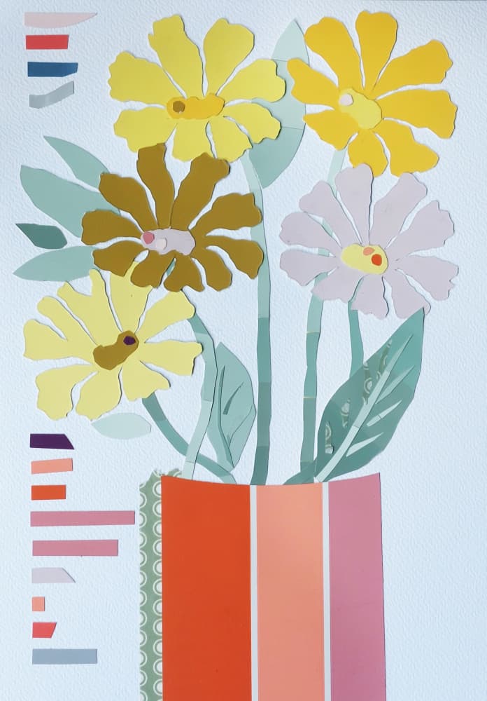 Cheerful Cutout Flowers by Annick — canvas wall art