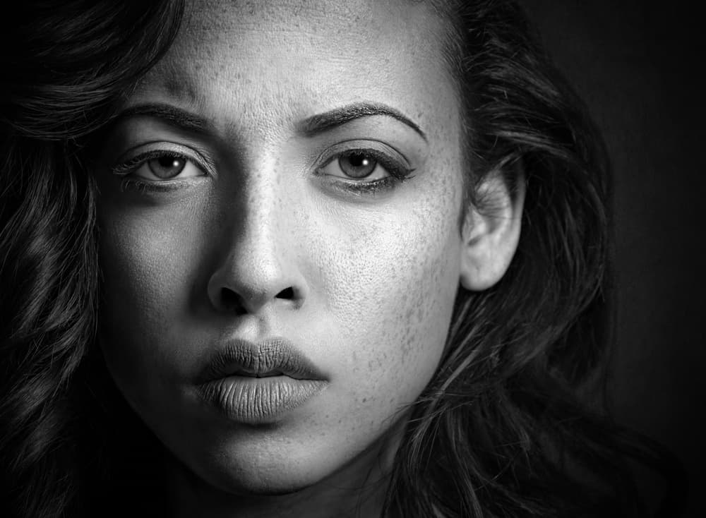 Intense Female Portrait by Luc Stalmans — canvas wall art