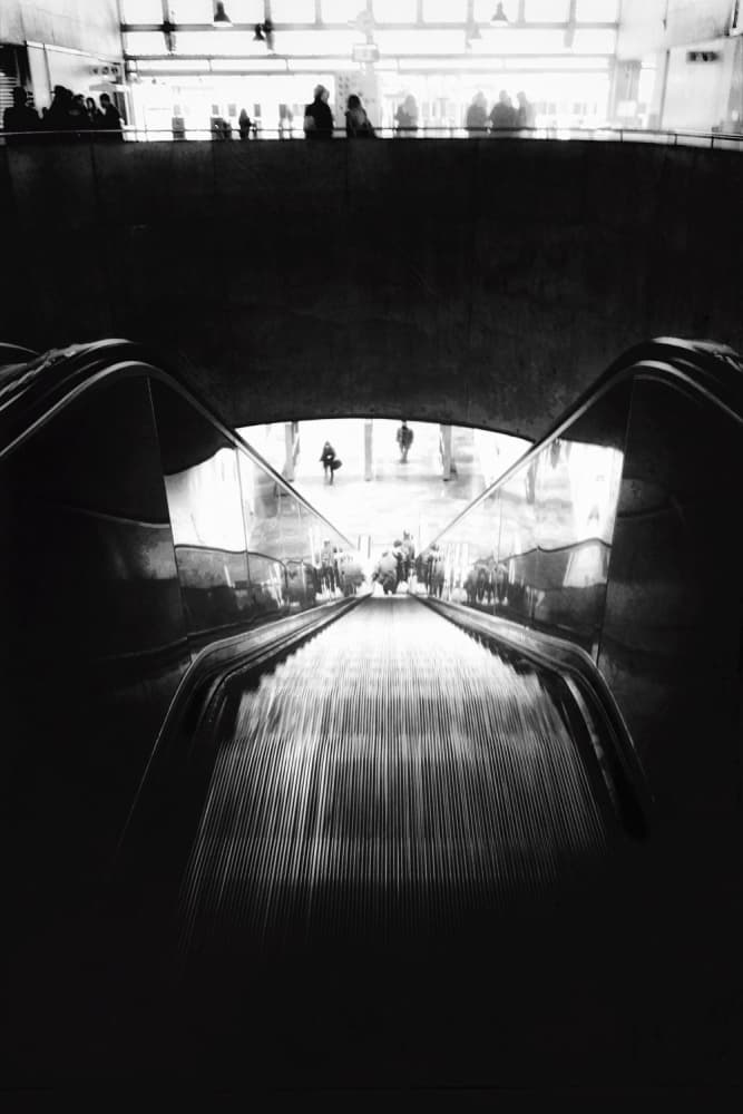 Metro Escalator Reflections by Laura Mexia — canvas wall art