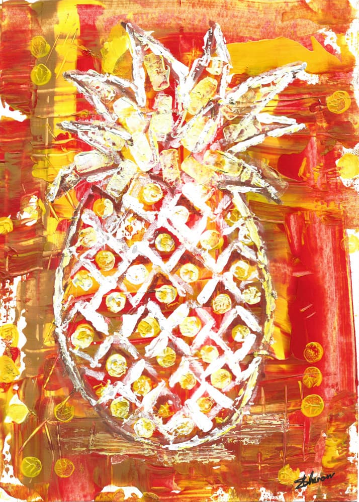 Vibrant Tropical Pineapple by Sunet Theron — canvas wall art