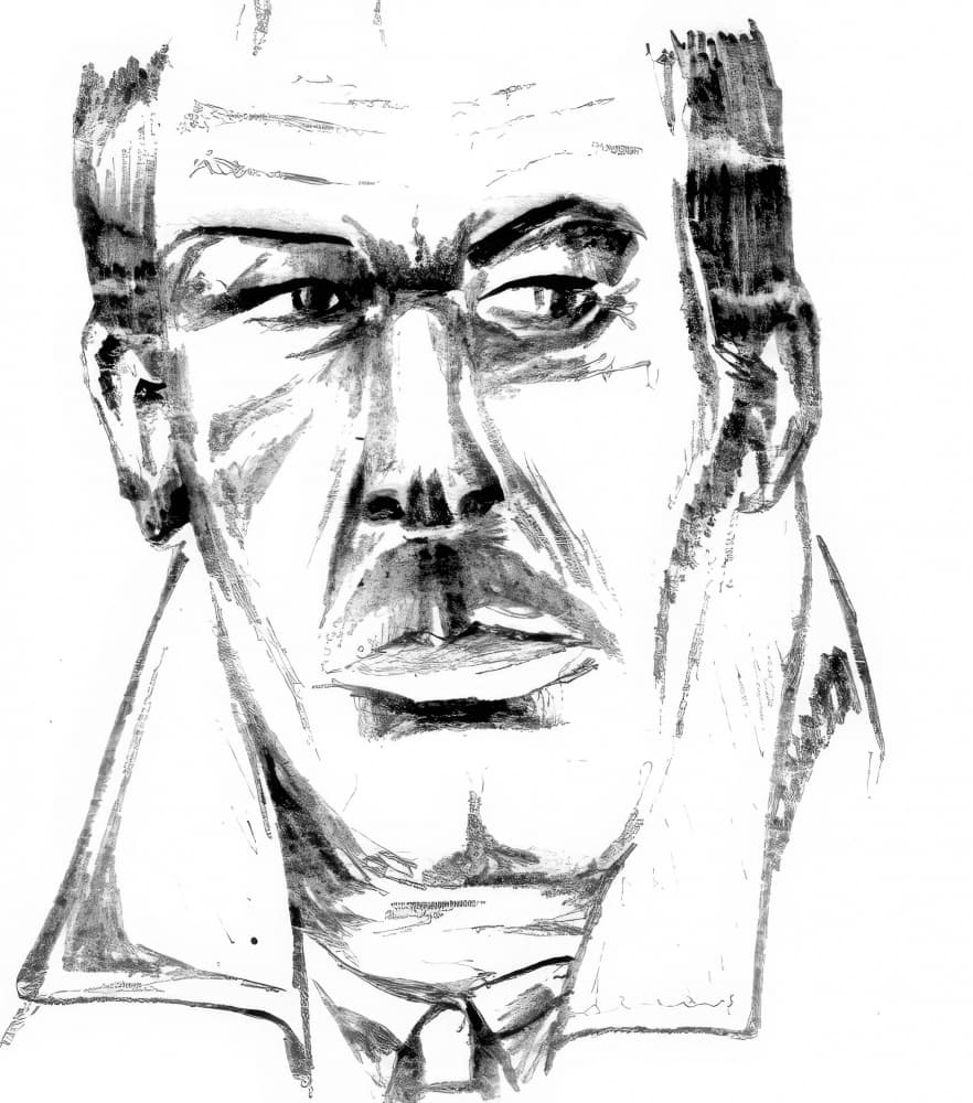 Intense Man Drawing by Kulik — canvas wall art