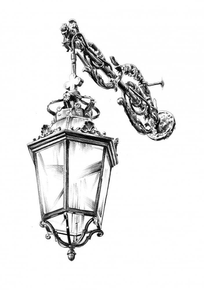 Ornate Street Lamp by Kulik — canvas wall art