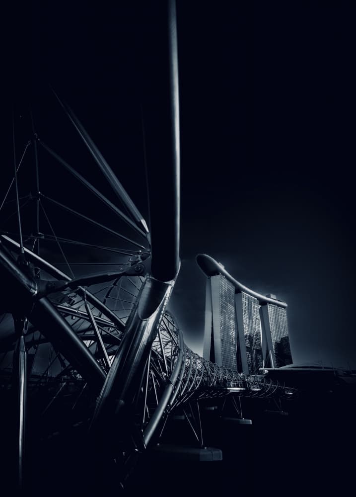 Helix Bridge Night by Adachi Lintaman — canvas wall art