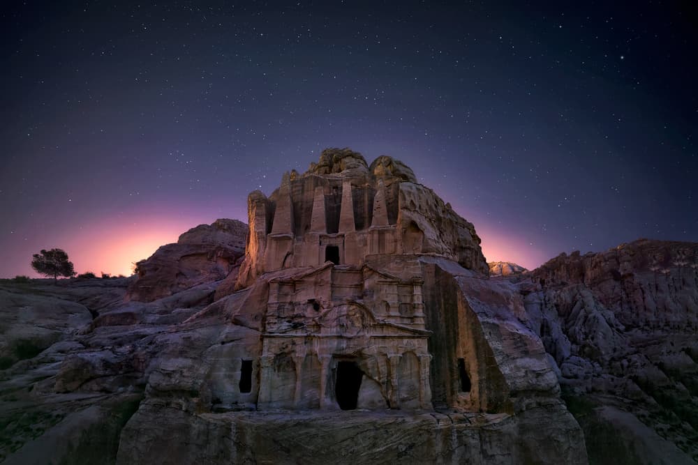 Petra Under Stars by Jesús M. García — canvas wall art