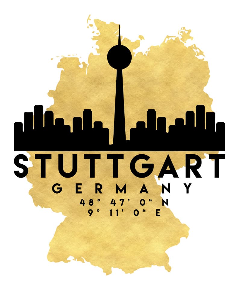 Stuttgart Germany Skyline by Emiliano Deificus — canvas wall art