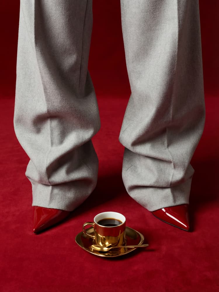 Red Shoes and Coffee by Andreas Magnusson — canvas wall art