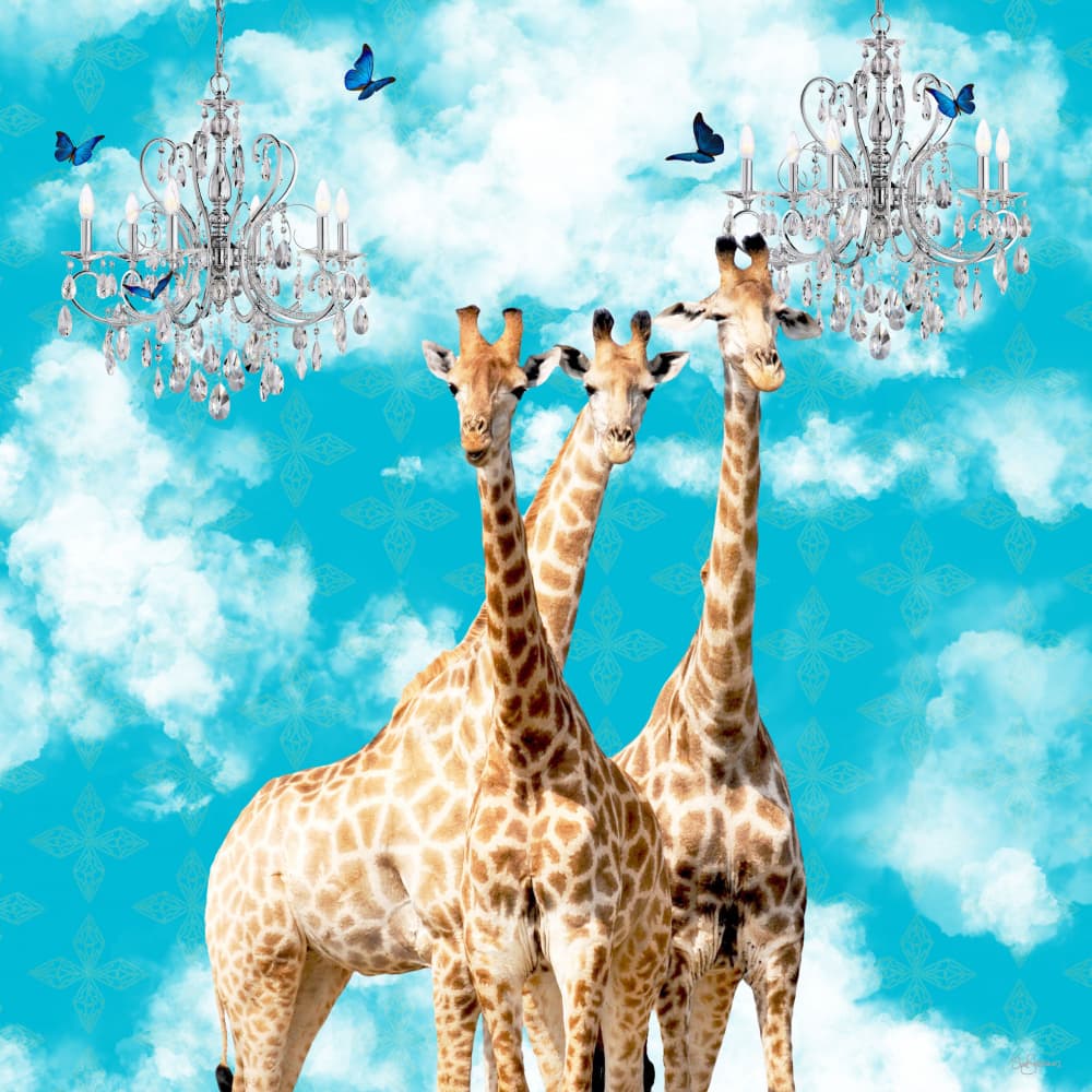 Whimsical Giraffes Crystal Chandeliers by Sue Skellern — canvas wall art