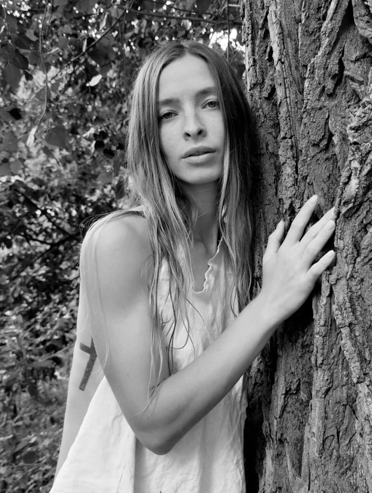 Serene Woman Nature Portrait by Davide Barzaghi — canvas wall art