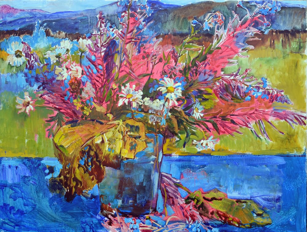 Vibrant Wildflower Bouquet by Andrii Kutsachenko — canvas wall art