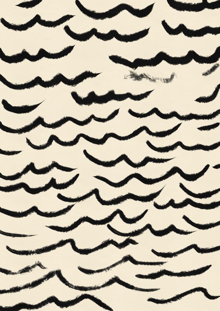 Abstract Black Waves by Nicholas — canvas wall art