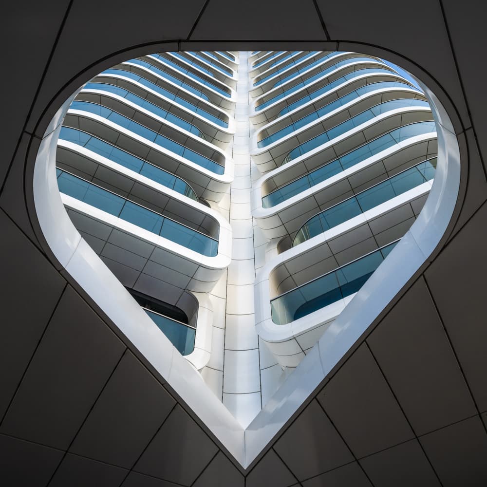 Modern Architectural Heart by Jean Vandijck — canvas wall art