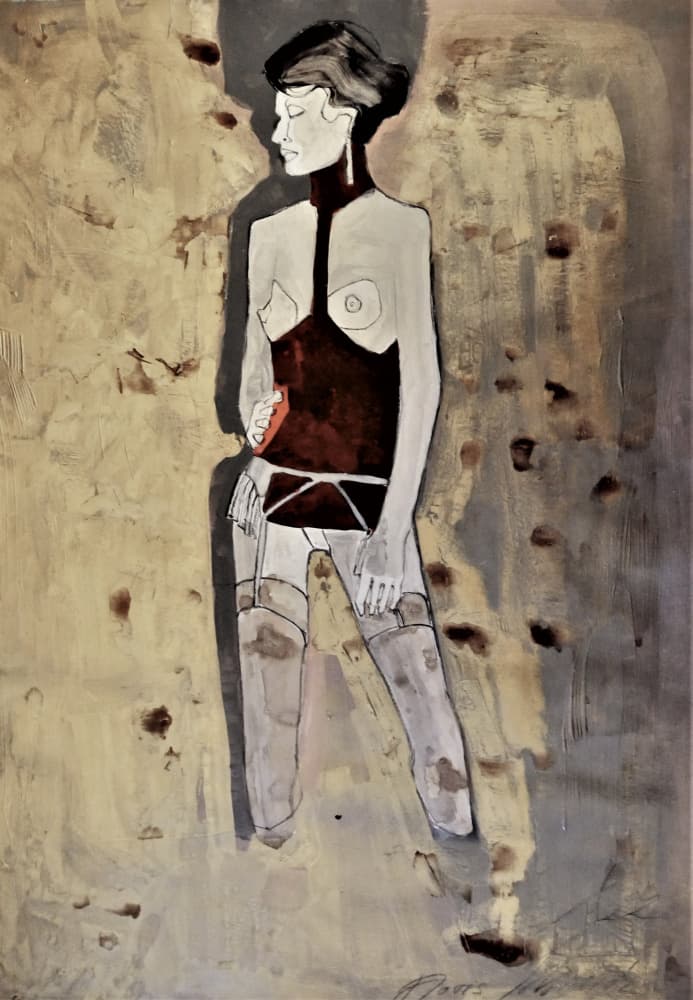 Alluring Red Corset by Doris Schmitz — canvas wall art