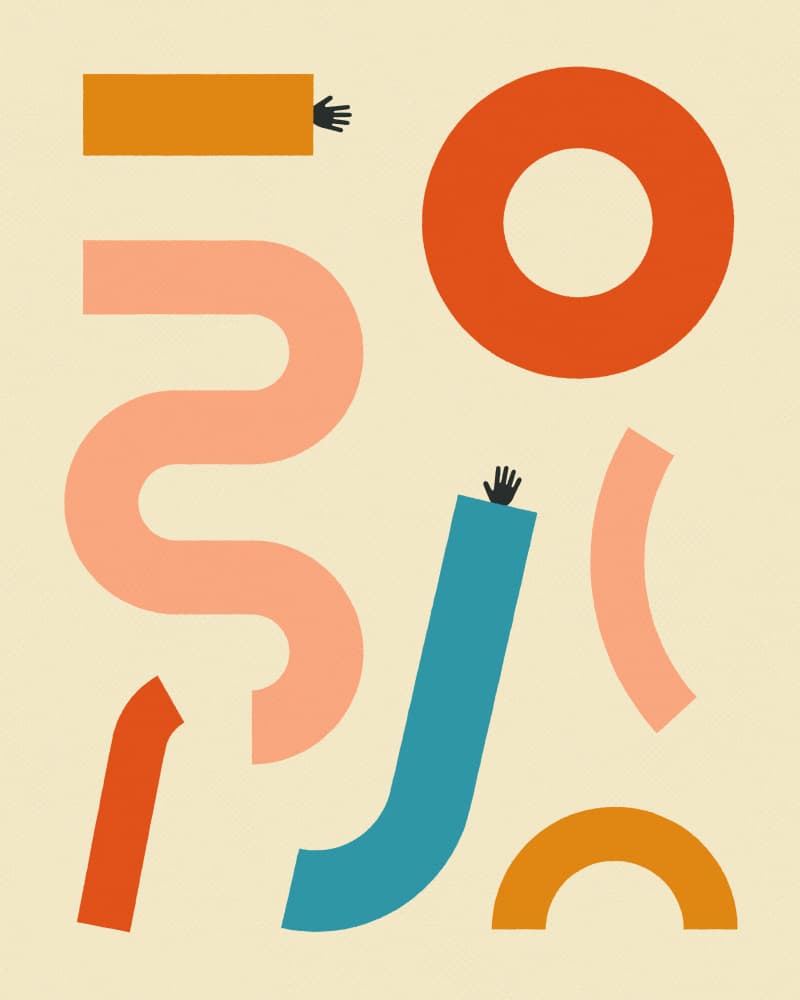 Playful Abstract Shapes by Jazzberry Blue — canvas wall art