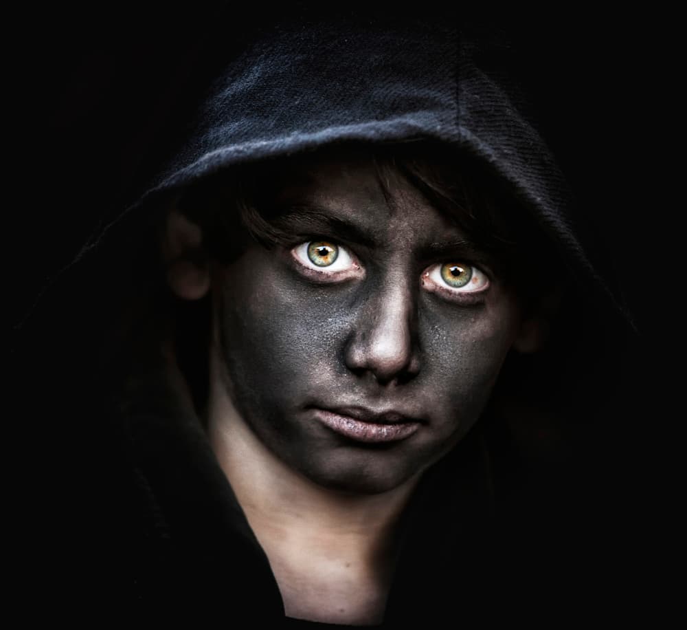 Intense Hooded Gaze by Daniele Atzori — canvas wall art