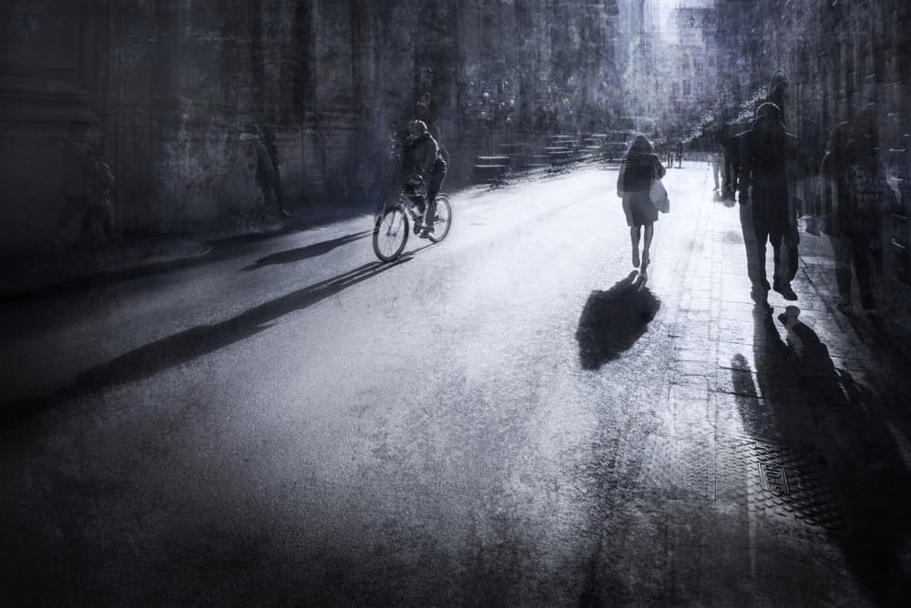 Long Urban Shadows by Nicodemo Quaglia — canvas wall art