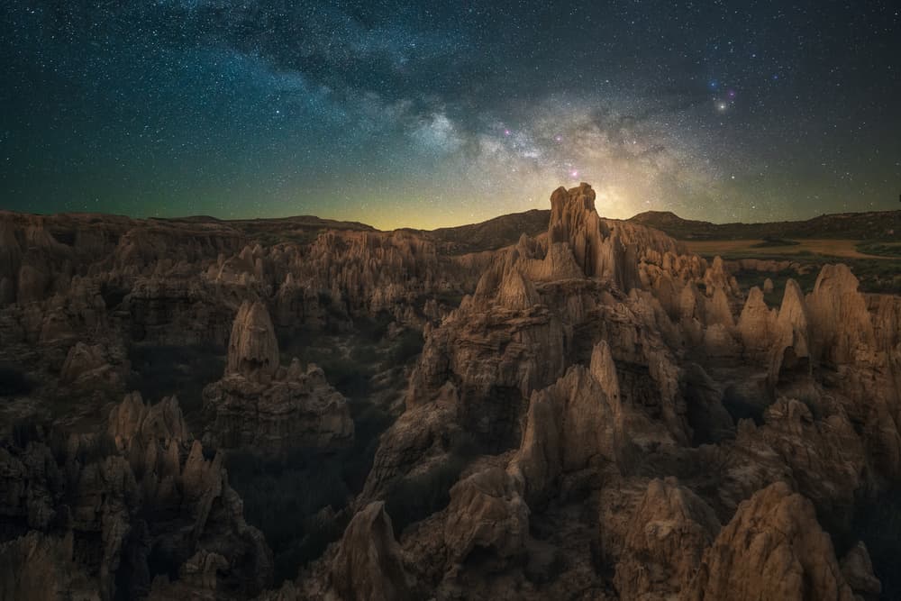 Milky Way Over Badlands by David Martin Castan — canvas wall art