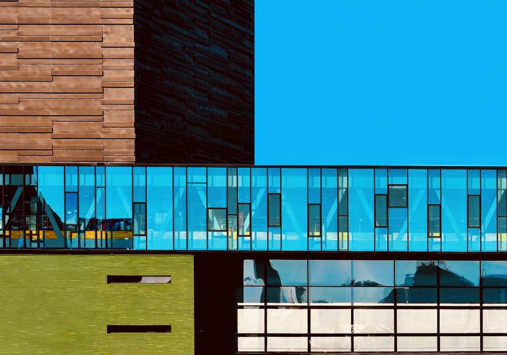 Geometric City Reflections by Arnon Orbach — canvas wall art
