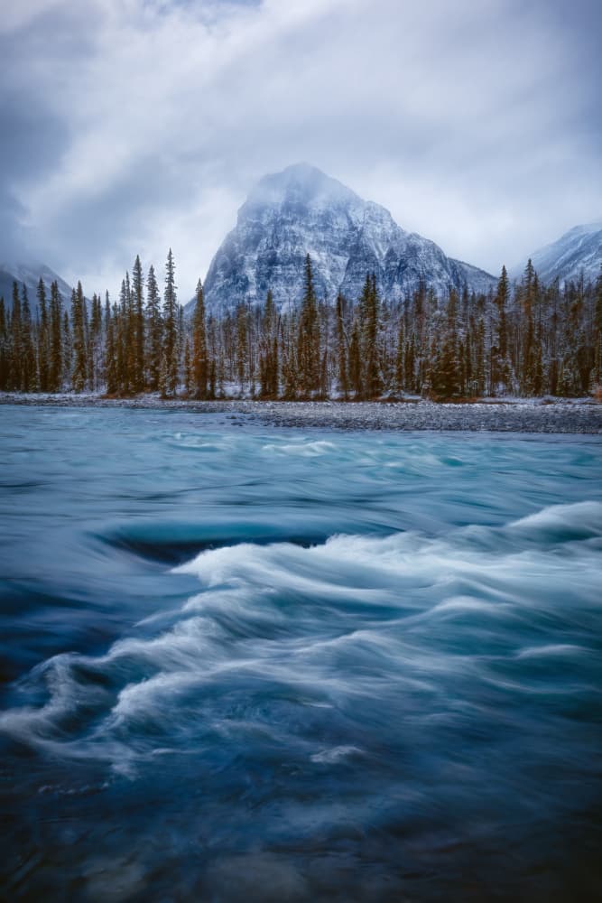 Blue Winter River Flow by Alex Zhao — canvas wall art