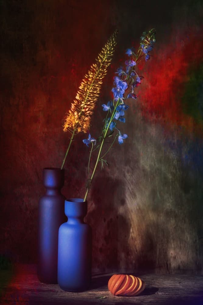 Moody Floral Vases by Saskia Dingemans — canvas wall art