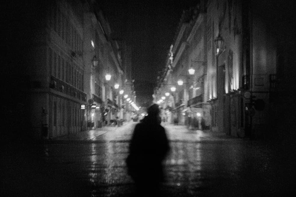 Night Street Walker by Laura Mexia — canvas wall art