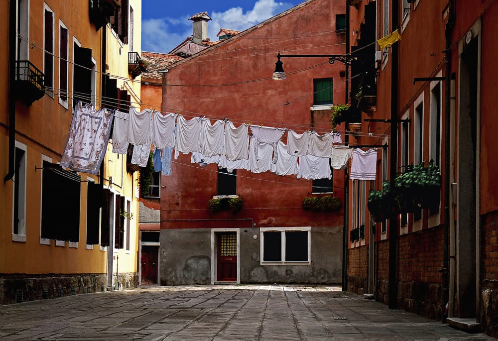 Venetian Street Laundry by Giorgio Pizzocaro — canvas wall art