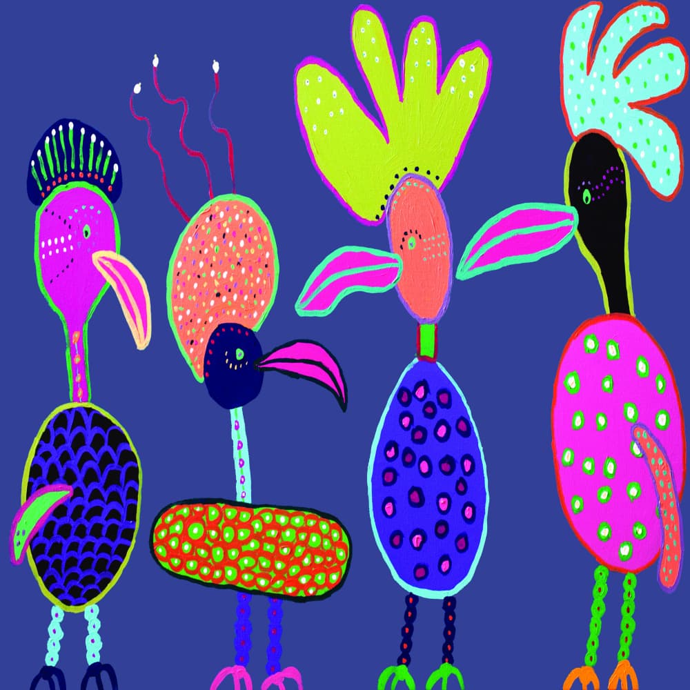 Playful Abstract Birds by Helen Joynson — canvas wall art