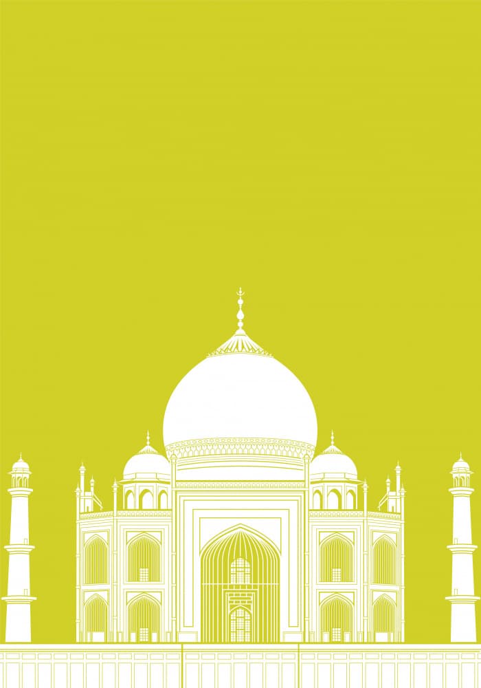Minimalist Taj Mahal Landmark by zaglono — canvas wall art