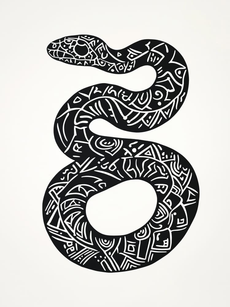 Coiled Tribal Snake by Pictufy Studio IV — canvas wall art