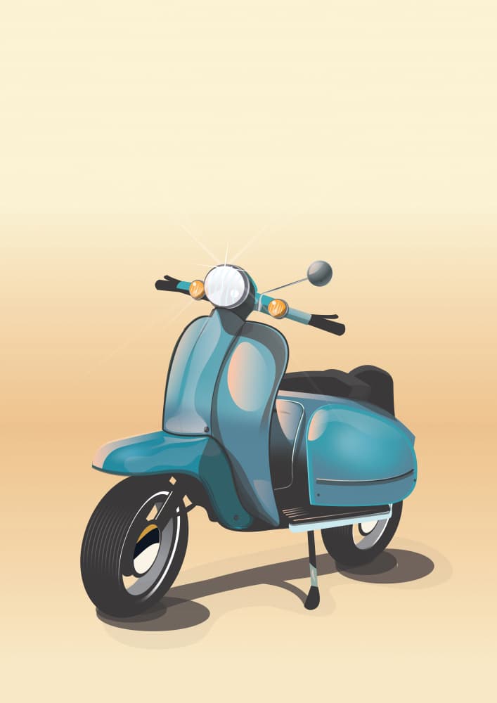 Iconic Blue Scooter by Nicholas — canvas wall art