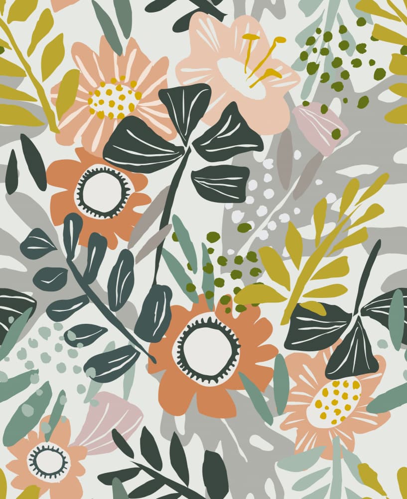 Colorful Botanical Blooms by Annick — canvas wall art