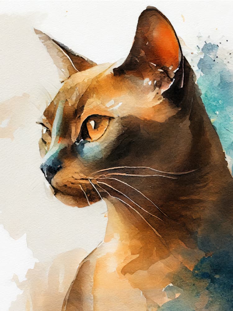 Sleek Cat Watercolor by Justyna Jaszke — canvas wall art