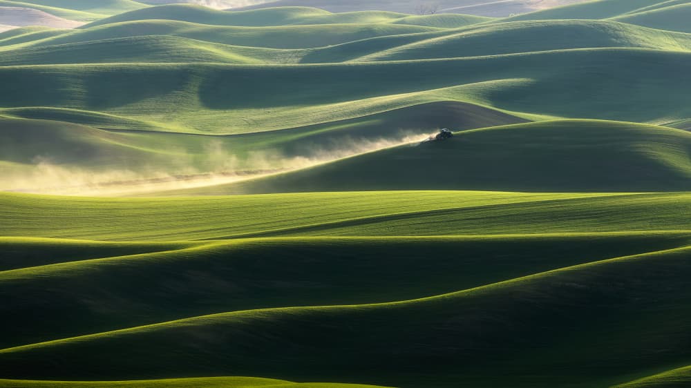 Rolling Hills Farming by James Lu — canvas wall art