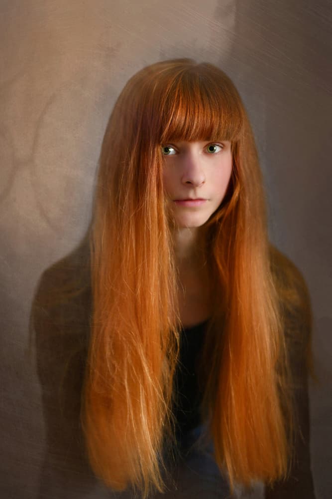 Red Haired Gaze by Joanna Ras — canvas wall art