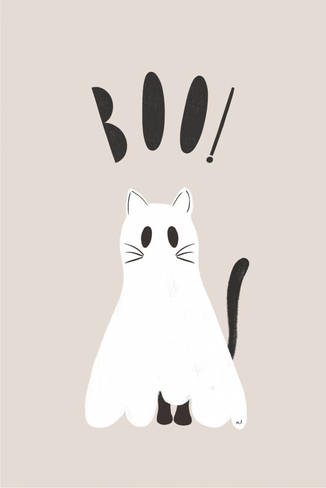 Boo Ghost Cat by Menina Lisboa — canvas wall art