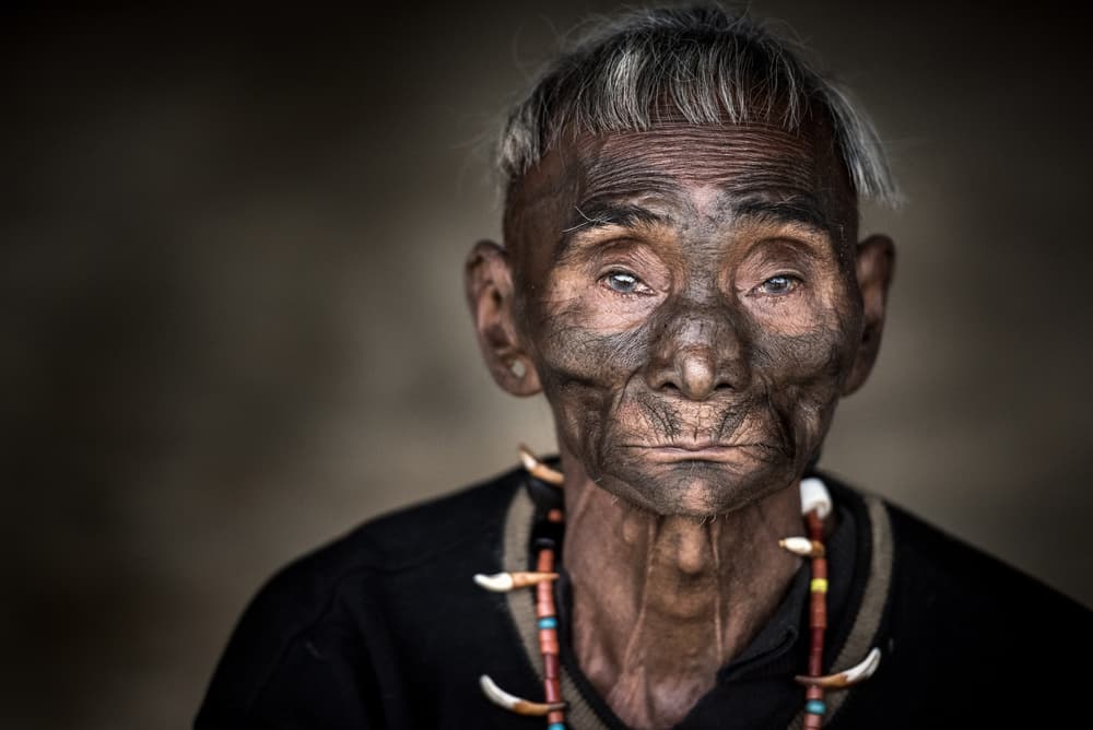 Tattooed Elder Portrait by Trevor Cole — canvas wall art