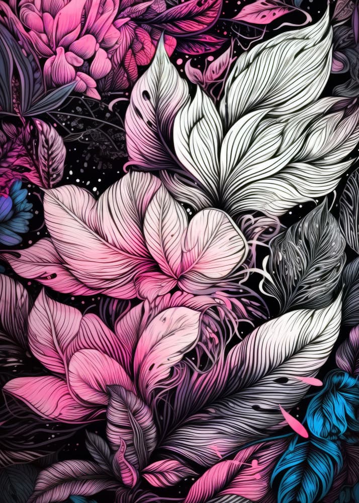 Exotic Pink Botanicals by Justyna Jaszke — canvas wall art