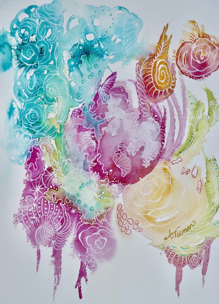 Vibrant Organic Bloom by Amy Tieman — canvas wall art